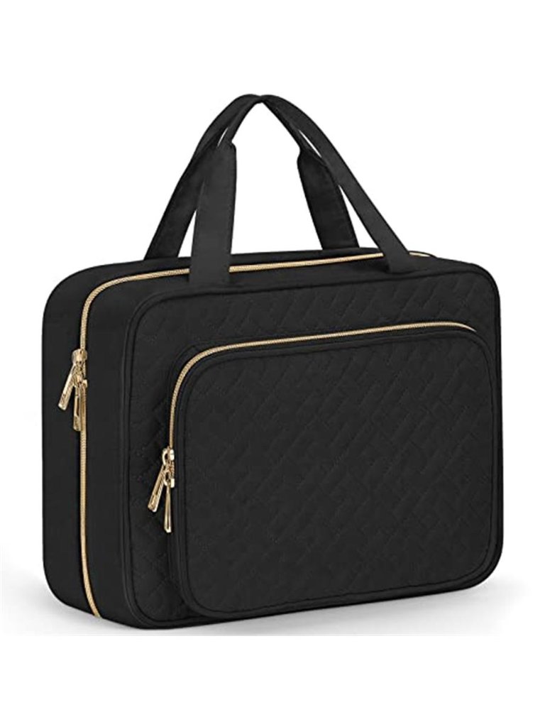 Large Hanging Toiletry Bag Women Waterproof Pvc Travel Makeup Cosmetic Bag Black